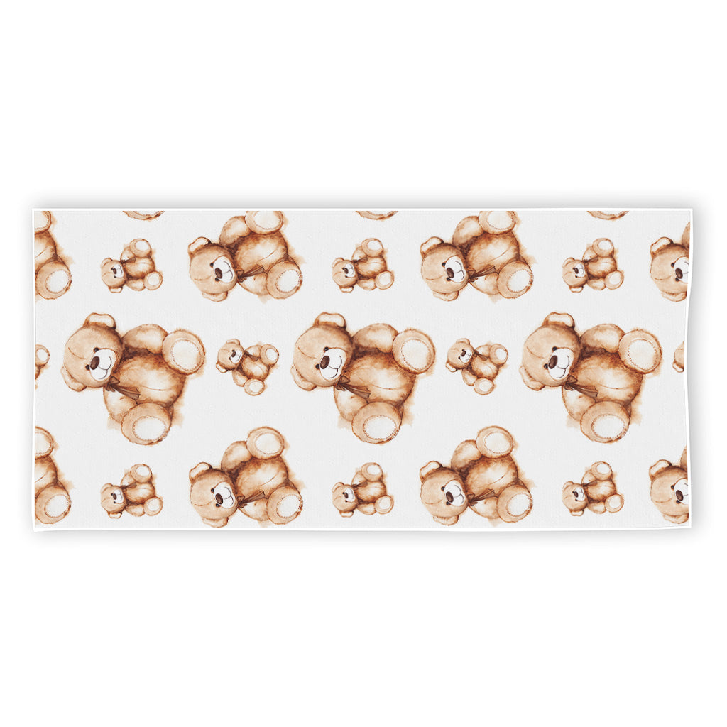 Cute Teddy Bear Pattern Print Beach Towel