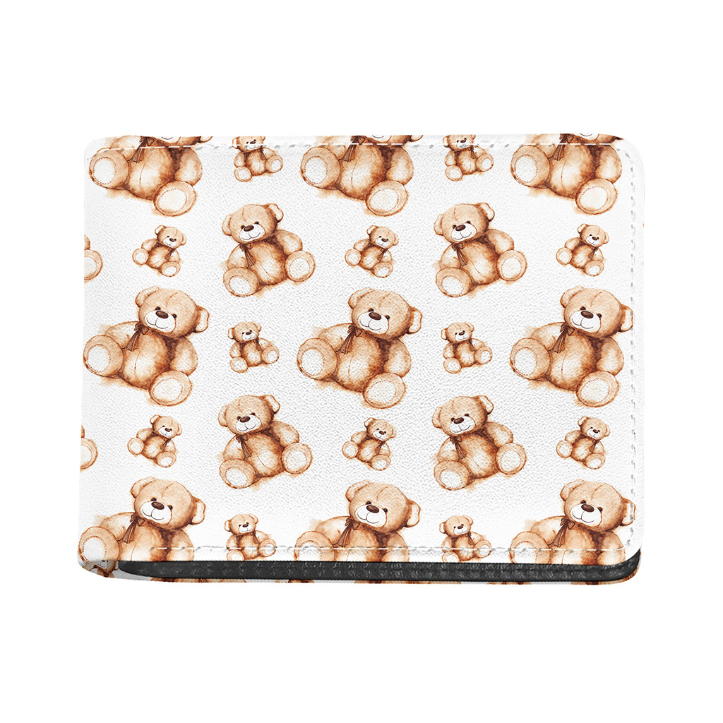 Cute Teddy Bear Pattern Print Bifold Wallet