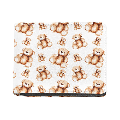 Cute Teddy Bear Pattern Print Bifold Wallet