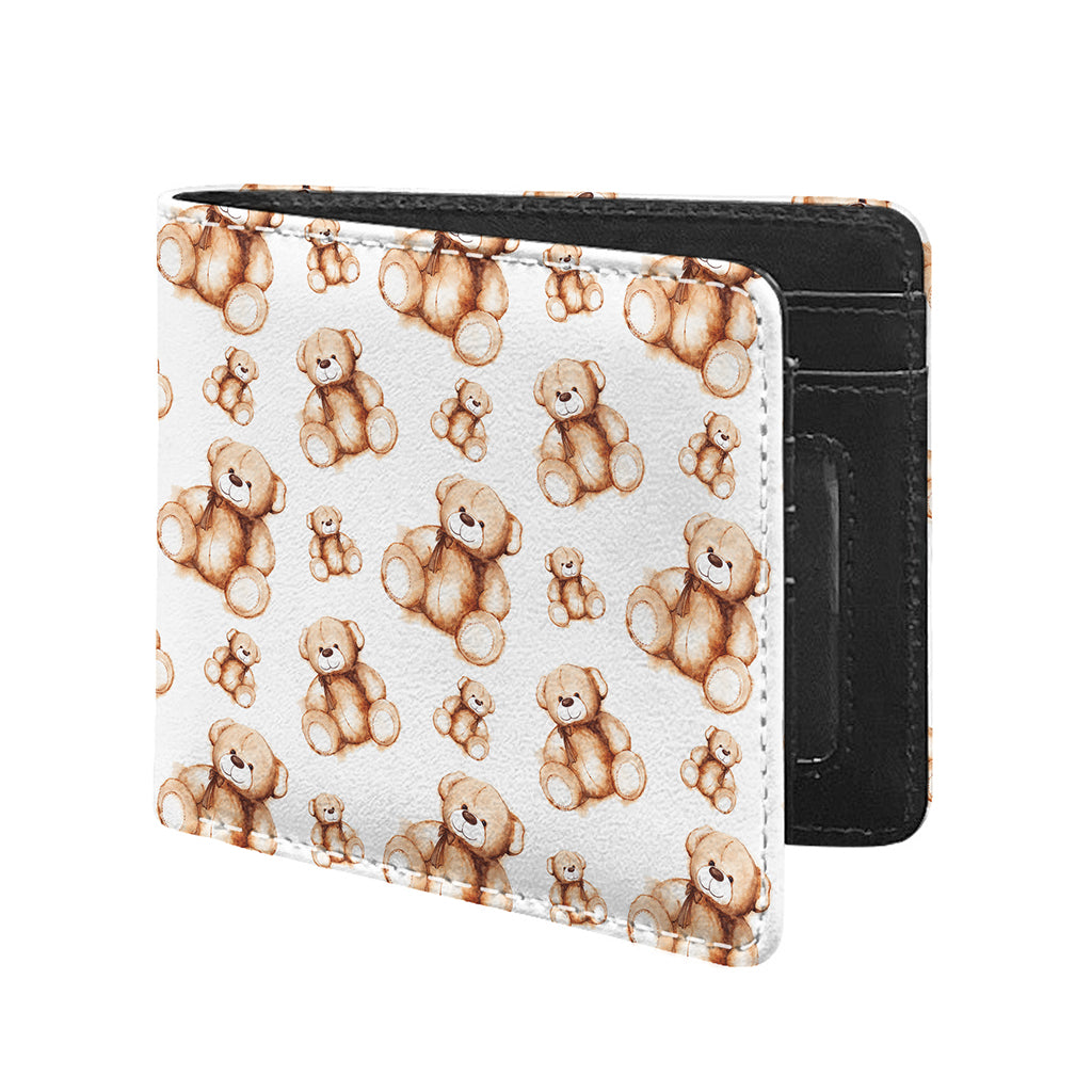 Cute Teddy Bear Pattern Print Bifold Wallet