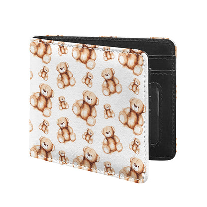 Cute Teddy Bear Pattern Print Bifold Wallet