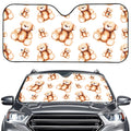 Cute Teddy Bear Pattern Print Car Windshield Sun Shade
