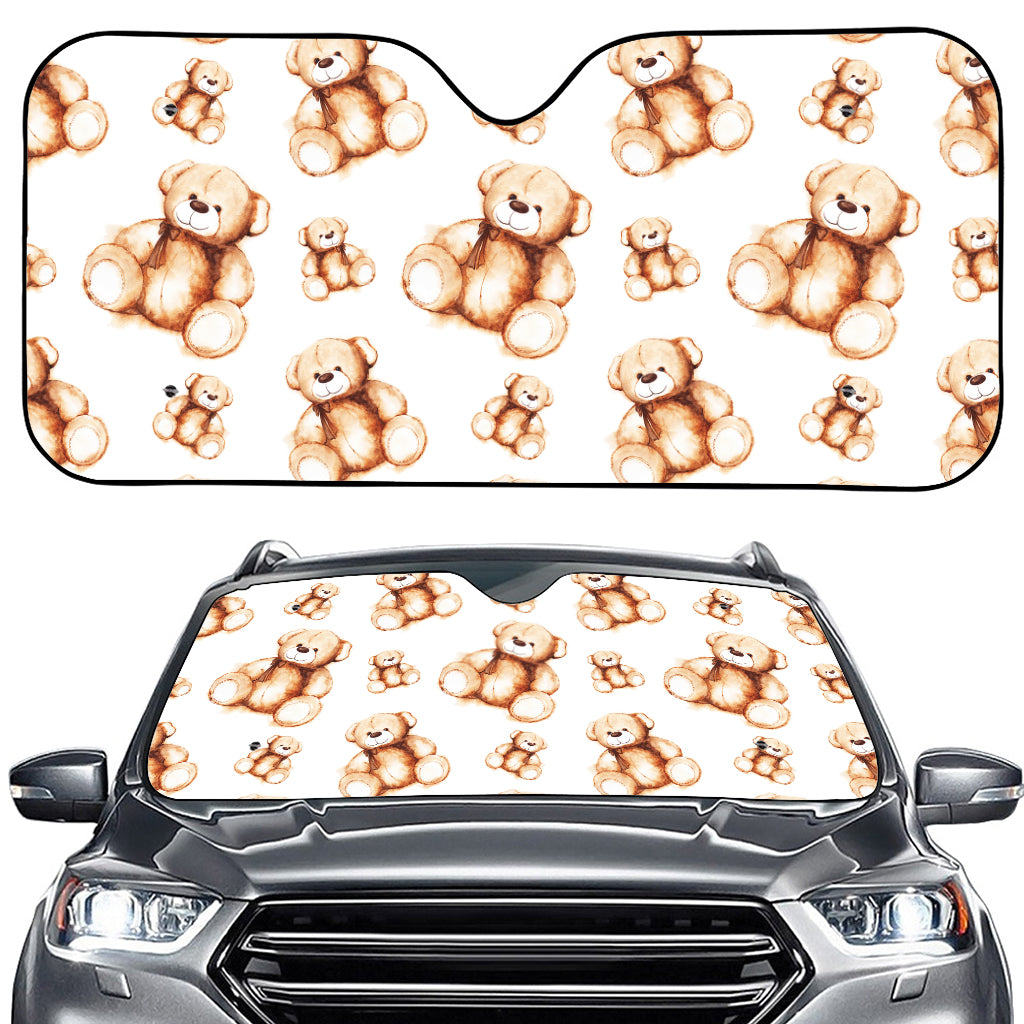 Cute Teddy Bear Pattern Print Car Windshield Sun Shade