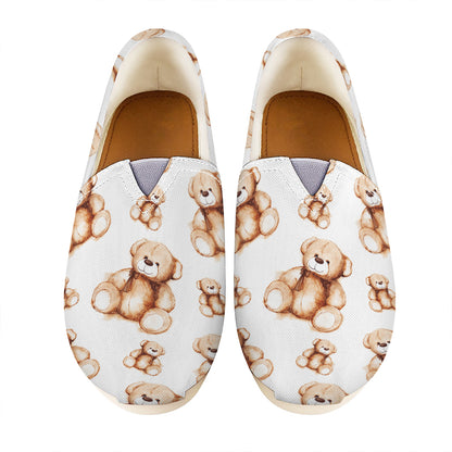 Cute Teddy Bear Pattern Print Casual Shoes