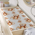 Cute Teddy Bear Pattern Print Changing Pad Cover