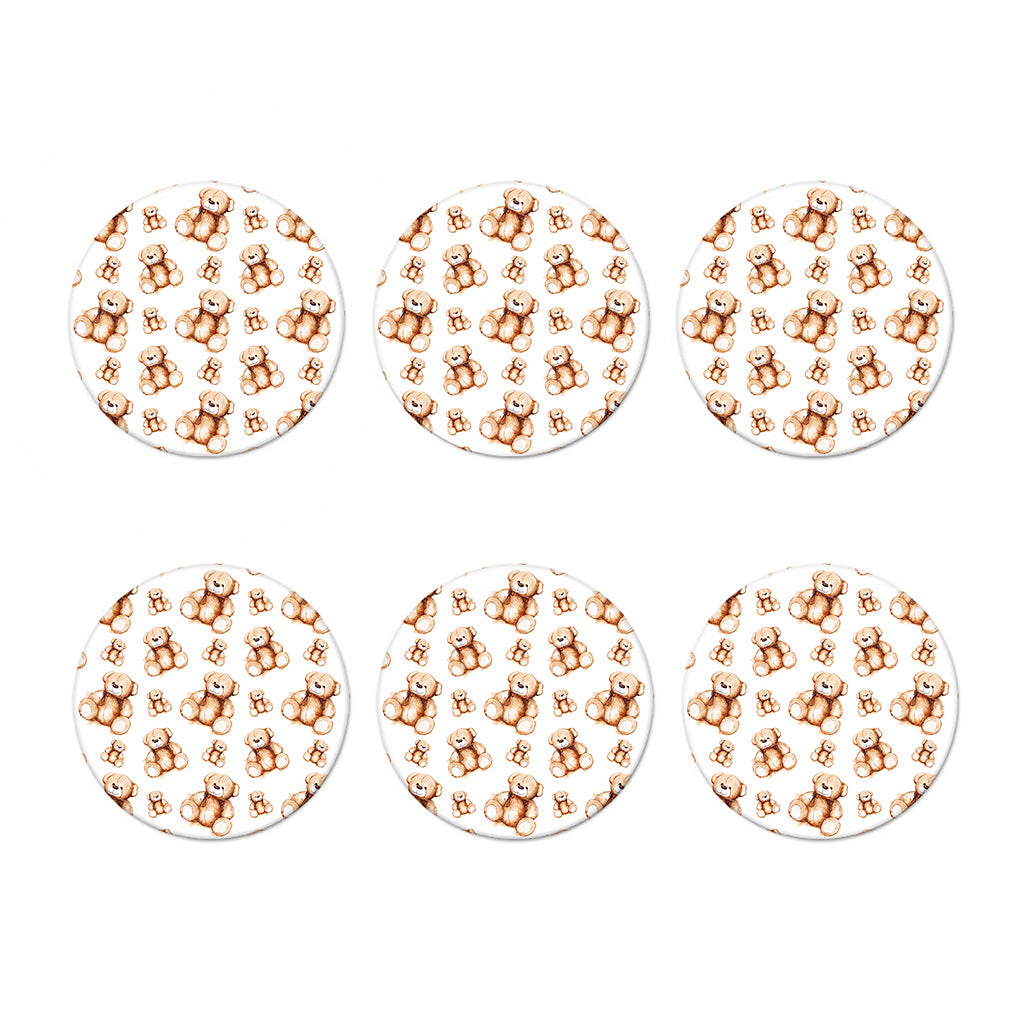 Cute Teddy Bear Pattern Print Coaster Set