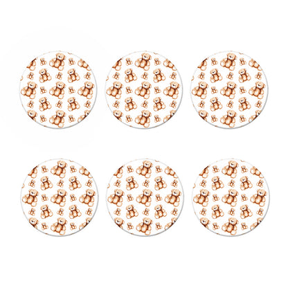 Cute Teddy Bear Pattern Print Coaster Set