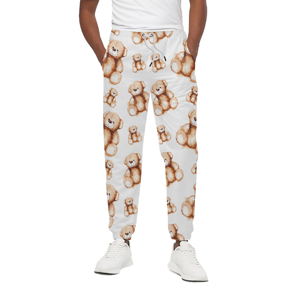 Cute Teddy Bear Pattern Print Cotton Pants