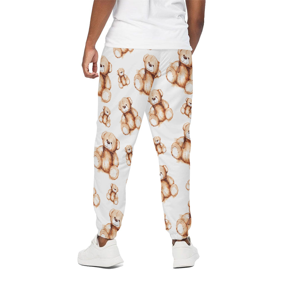 Cute Teddy Bear Pattern Print Cotton Pants