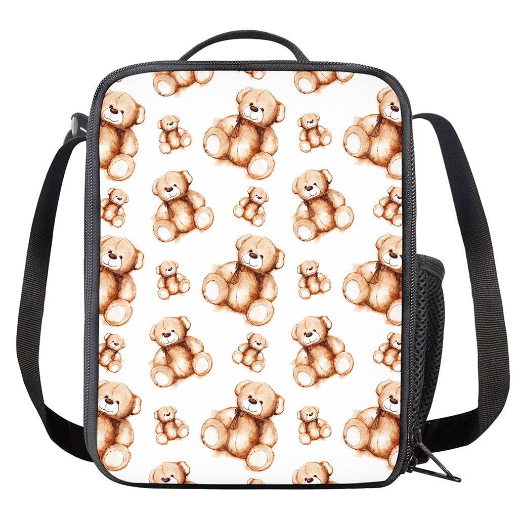 Cute Teddy Bear Pattern Print Crossbody Lunch Bag