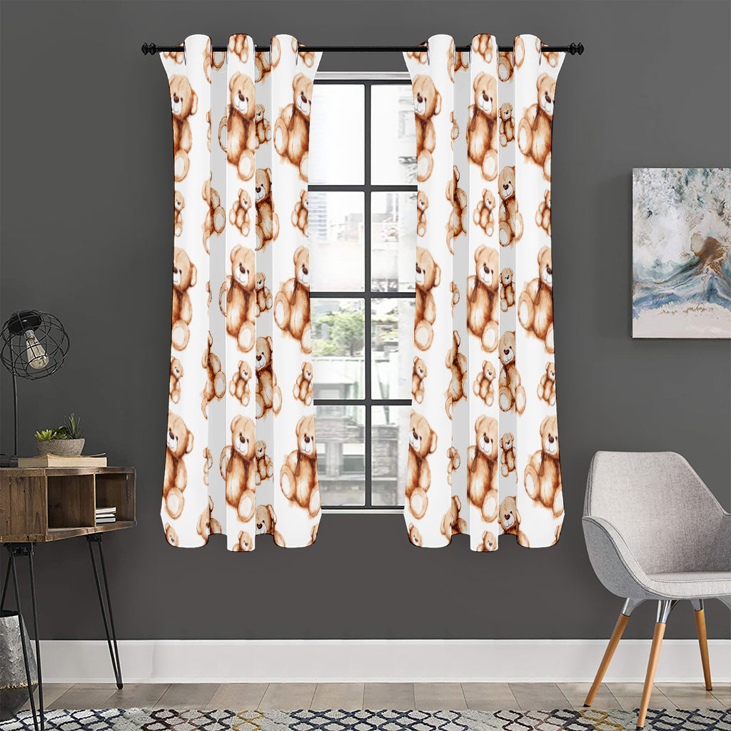 Cute Teddy Bear Pattern Print Curtain