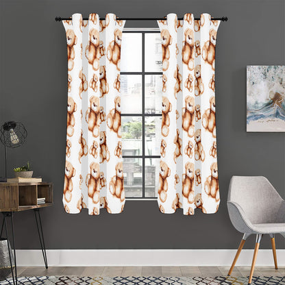 Cute Teddy Bear Pattern Print Curtain