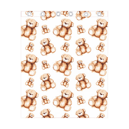 Cute Teddy Bear Pattern Print Curtain