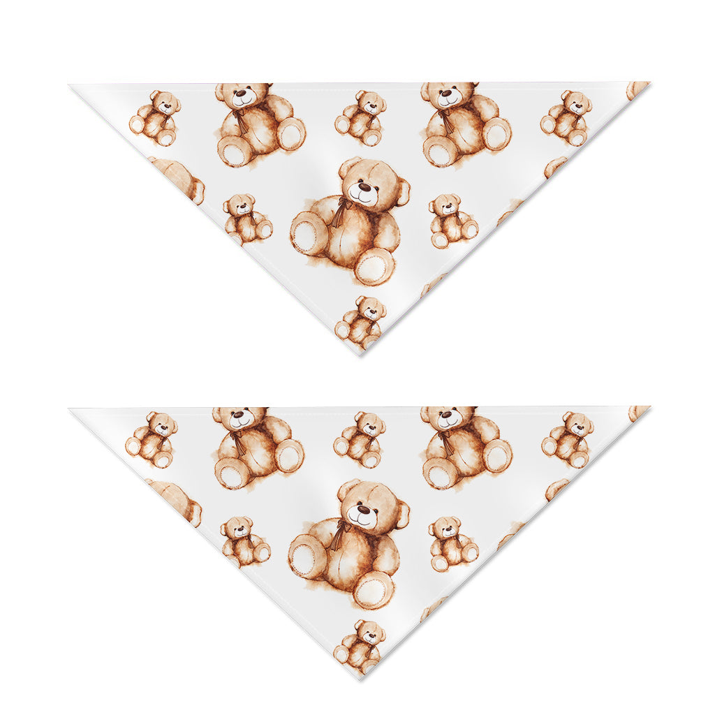 Cute Teddy Bear Pattern Print Dog Bandana