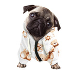 Cute Teddy Bear Pattern Print Dog Zip Up Hoodie