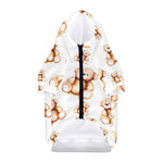 Cute Teddy Bear Pattern Print Dog Zip Up Hoodie