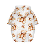 Cute Teddy Bear Pattern Print Dog Zip Up Hoodie