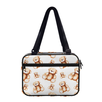 Cute Teddy Bear Pattern Print Double Strap Bible Bag
