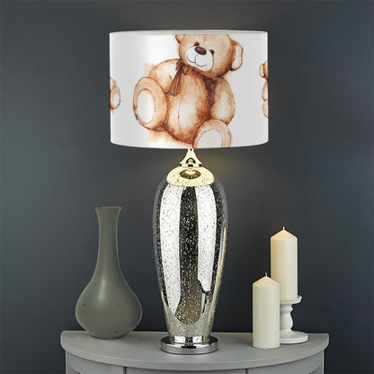 Cute Teddy Bear Pattern Print Drum Lamp Shade