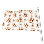 Cute Teddy Bear Pattern Print Flag