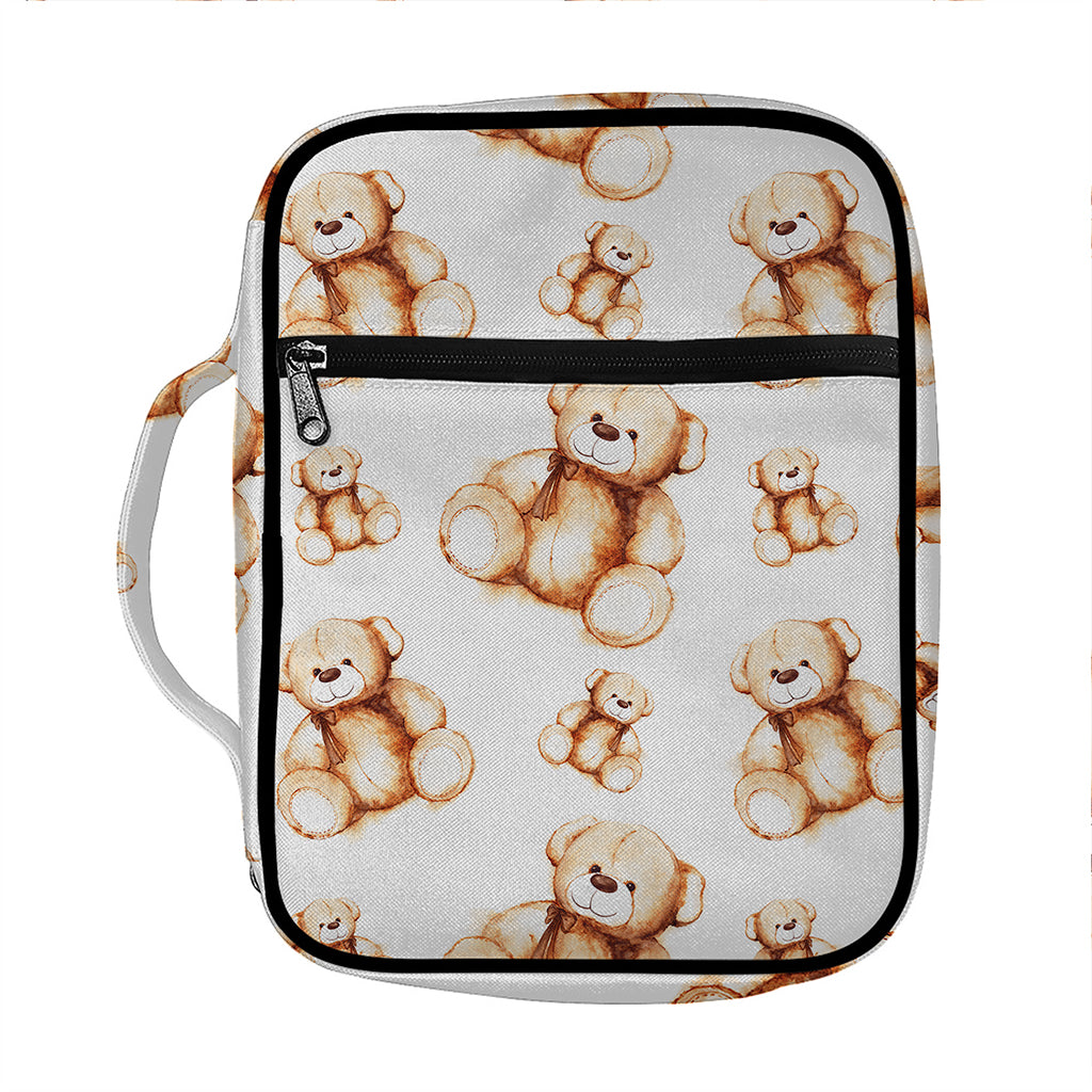 Cute Teddy Bear Pattern Print Front Pocket Bible Bag