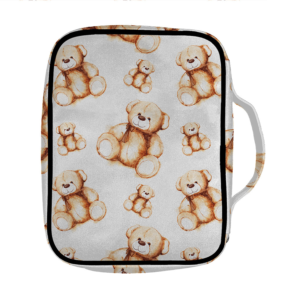 Cute Teddy Bear Pattern Print Front Pocket Bible Bag