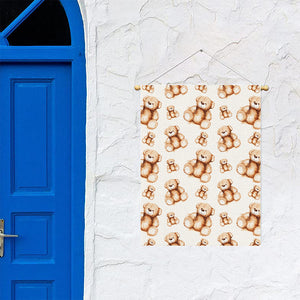 Cute Teddy Bear Pattern Print Garden Flag