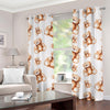 Cute Teddy Bear Pattern Print Grommet Curtains