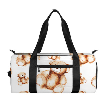Cute Teddy Bear Pattern Print Gym Bag