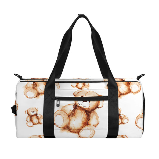 Cute Teddy Bear Pattern Print Gym Bag