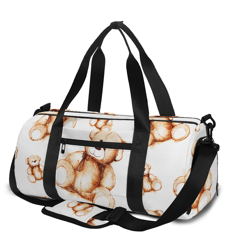 Cute Teddy Bear Pattern Print Gym Bag