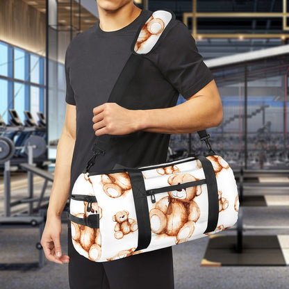 Cute Teddy Bear Pattern Print Gym Bag