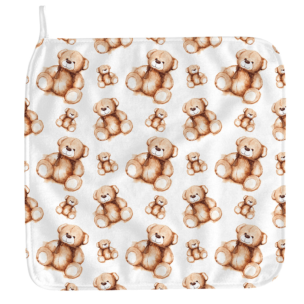 Cute Teddy Bear Pattern Print Hand Towel