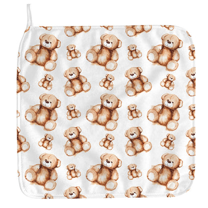 Cute Teddy Bear Pattern Print Hand Towel