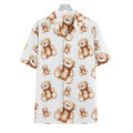 Cute Teddy Bear Pattern Print Hawaiian Shirt