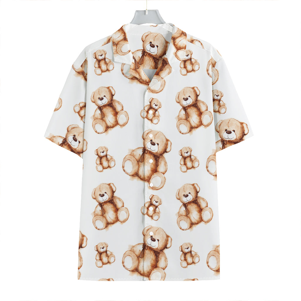 Cute Teddy Bear Pattern Print Hawaiian Shirt