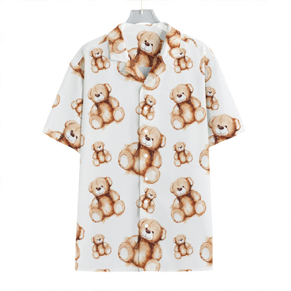 Cute Teddy Bear Pattern Print Hawaiian Shirt