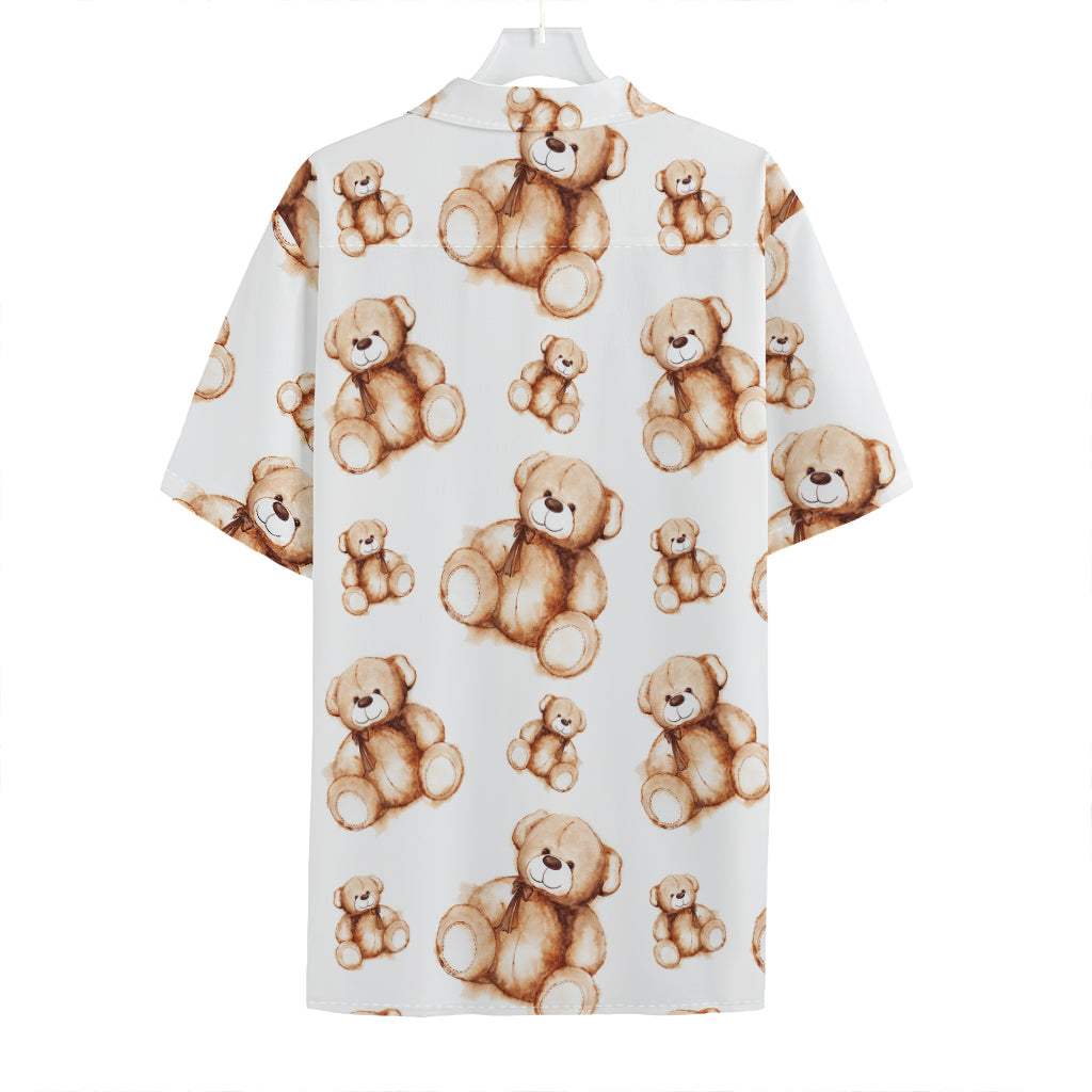 Cute Teddy Bear Pattern Print Hawaiian Shirt