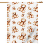 Cute Teddy Bear Pattern Print House Flag