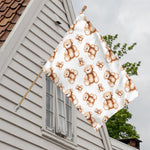 Cute Teddy Bear Pattern Print House Flag