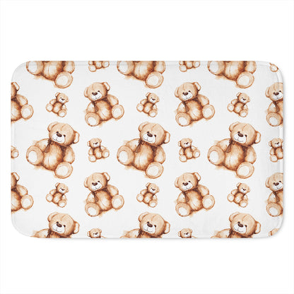 Cute Teddy Bear Pattern Print Indoor Door Mat