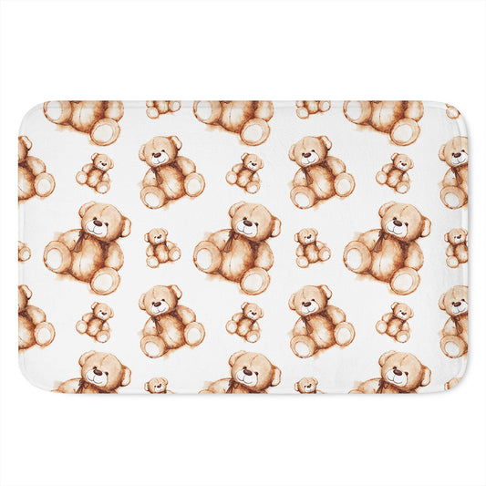 Cute Teddy Bear Pattern Print Indoor Door Mat