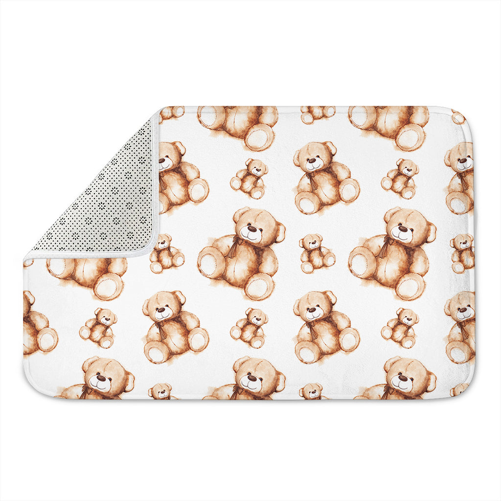 Cute Teddy Bear Pattern Print Indoor Door Mat