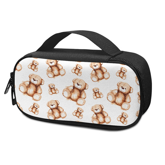 Cute Teddy Bear Pattern Print Insulin Cooler Travel Case