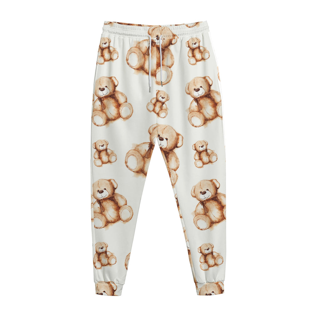 Cute Teddy Bear Pattern Print Jogger Pants