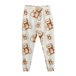 Cute Teddy Bear Pattern Print Jogger Pants