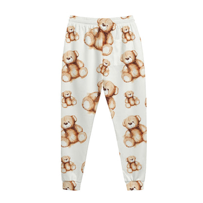 Cute Teddy Bear Pattern Print Jogger Pants