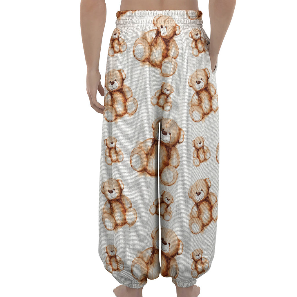 Cute Teddy Bear Pattern Print Lantern Pants