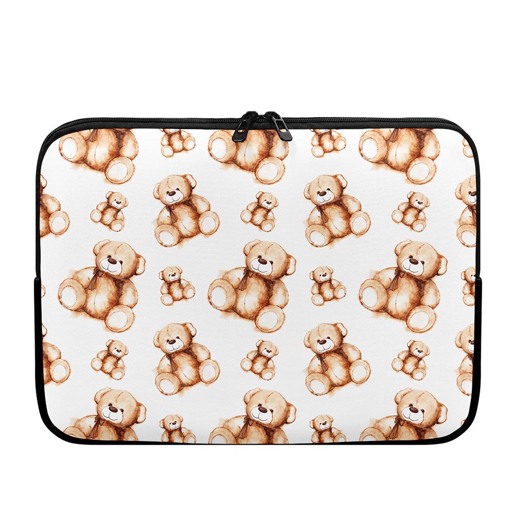 Cute Teddy Bear Pattern Print Laptop Sleeve