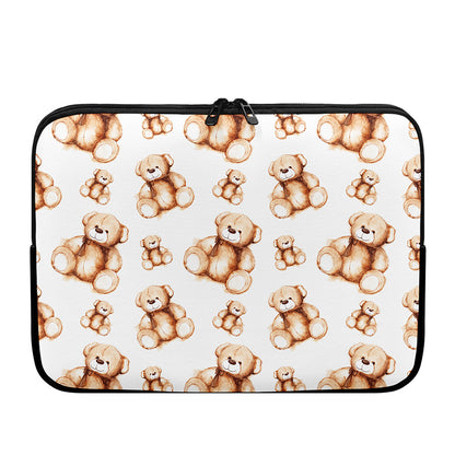 Cute Teddy Bear Pattern Print Laptop Sleeve